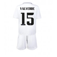 Real Madrid Federico Valverde #15 Fußballbekleidung Heimtrikot Kinder 2022-23 Kurzarm (+ kurze hosen)